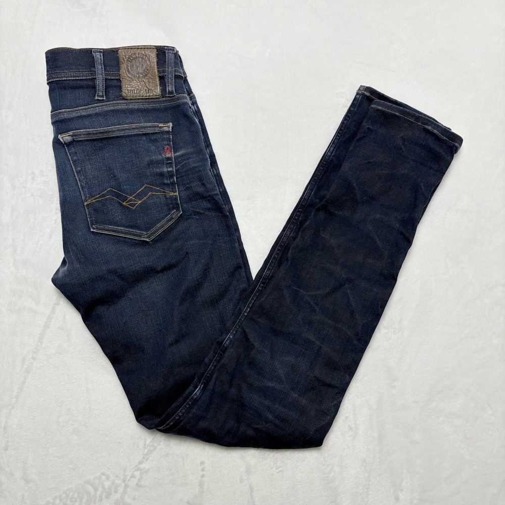 Replay Jondrill Skinny Jeans Mens 30x32 Dark Indigo Wash Denim‎ MA931 Italian